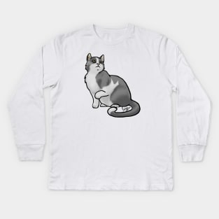 Cat - European Shorthair - Black and White Kids Long Sleeve T-Shirt